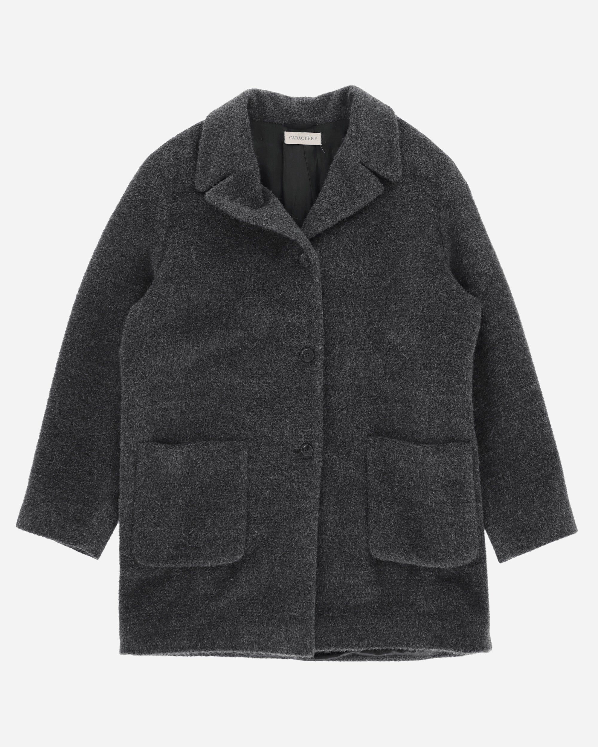 Pezze Vintage Wmns Caractère Coat Made In 40% Wool,30% Alpaca And 30% Mohair Grey Coats and Jackets Coats 0572419 1