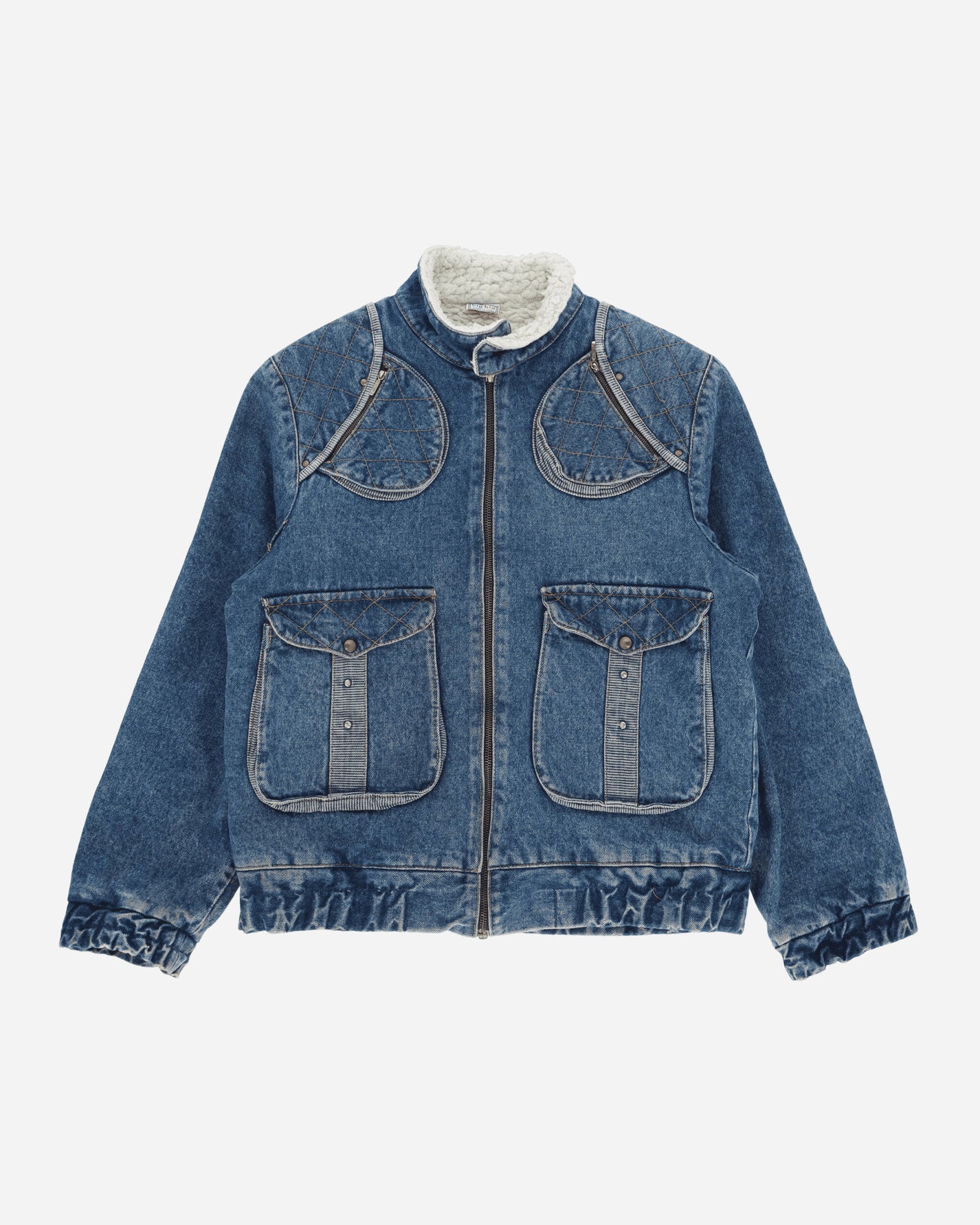 Pezze Vintage Denim Jacket With Four Pockets On The Front Blue Coats and Jackets Denim Jackets 472411 1