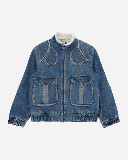 Pezze Vintage Denim Jacket With Four Pockets On The Front Blue Coats and Jackets Denim Jackets 472411 1