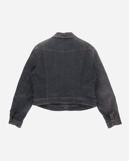 Pezze Vintage Wmns Denim Dark Wash Jacket Black Coats and Jackets Denim Jackets 057241 1