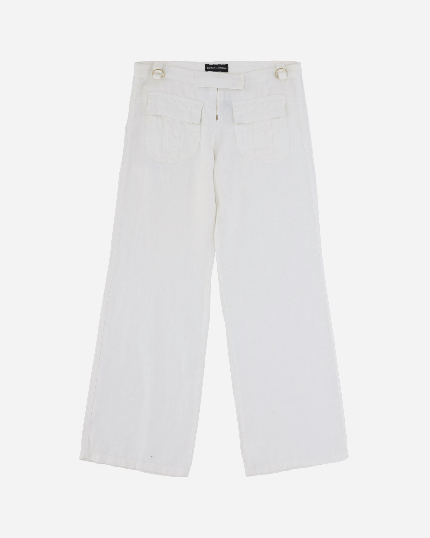 Pezze Vintage Wmns Dolce & Gabbana White Flared Trousers White Pants Flare 0672430 1