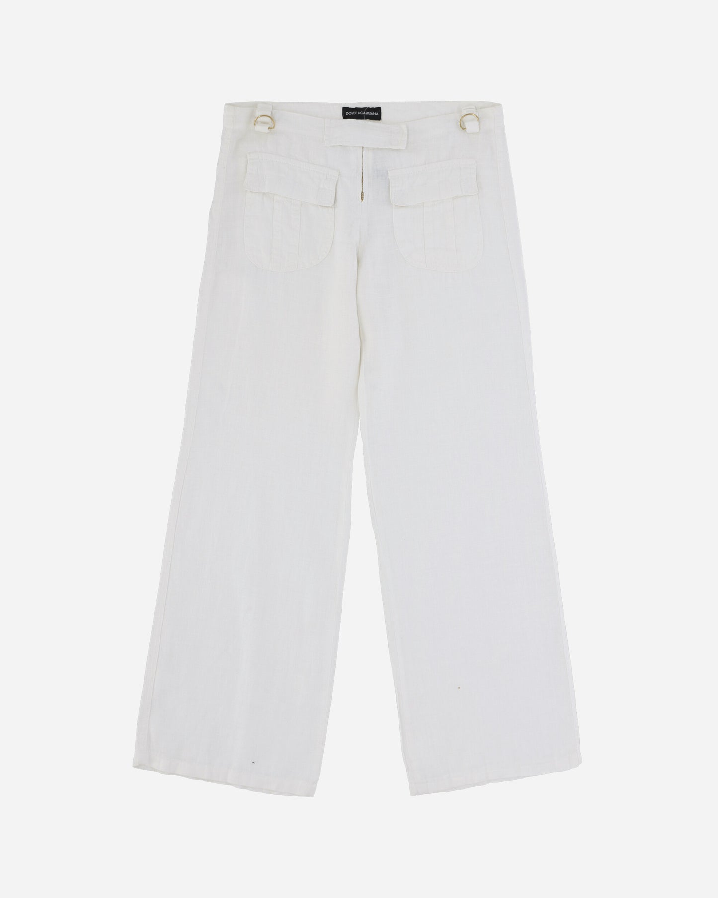 Pezze Vintage Wmns Dolce & Gabbana White Flared Trousers White Pants Flare 0672430 1