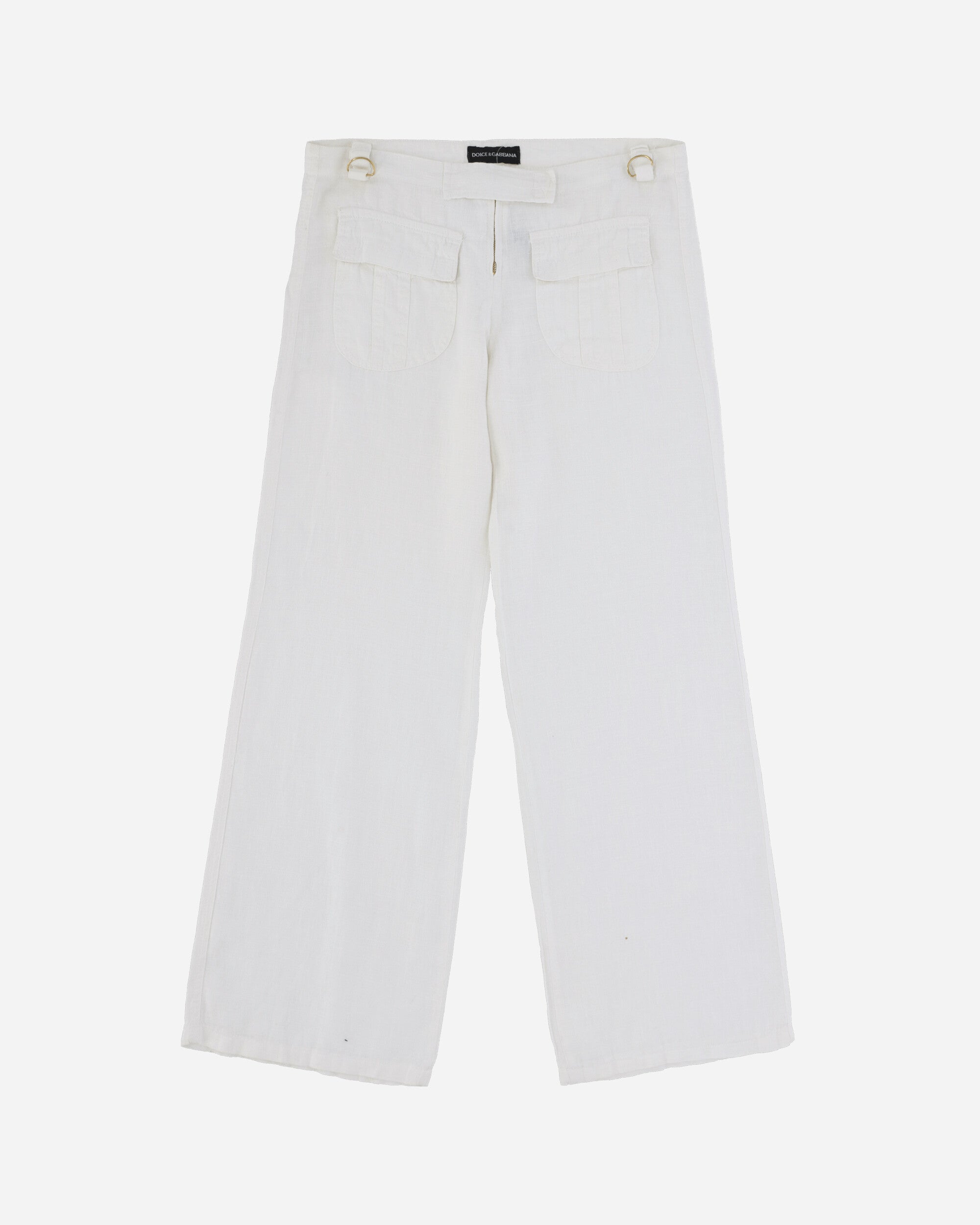 Pezze Vintage Wmns Dolce & Gabbana White Flared Trousers White Pants Flare 0672430 1