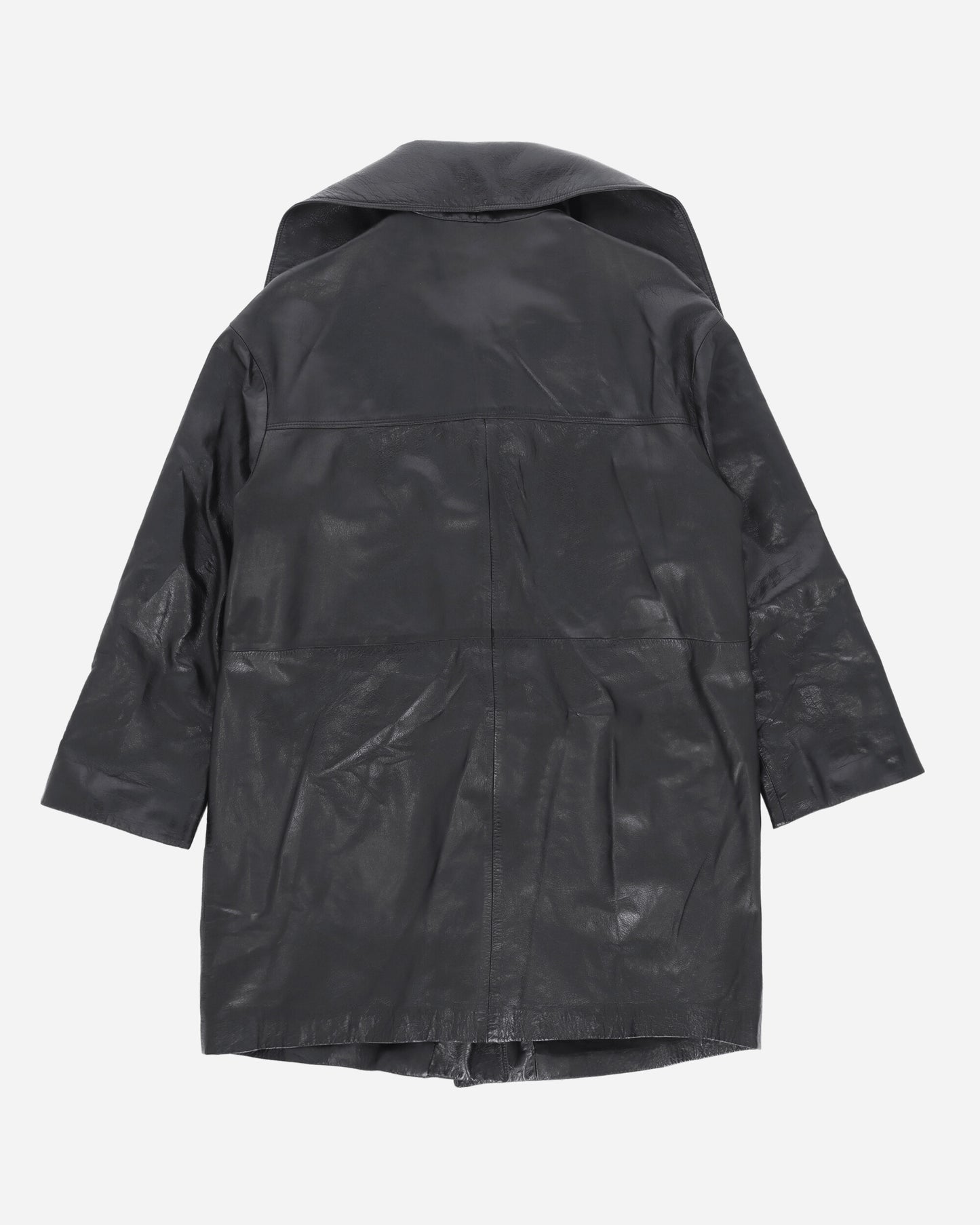 Pezze Vintage Wmns Gai Mattiolo Leather Single Line Trench Black Coats and Jackets Leather Jackets 057249 1