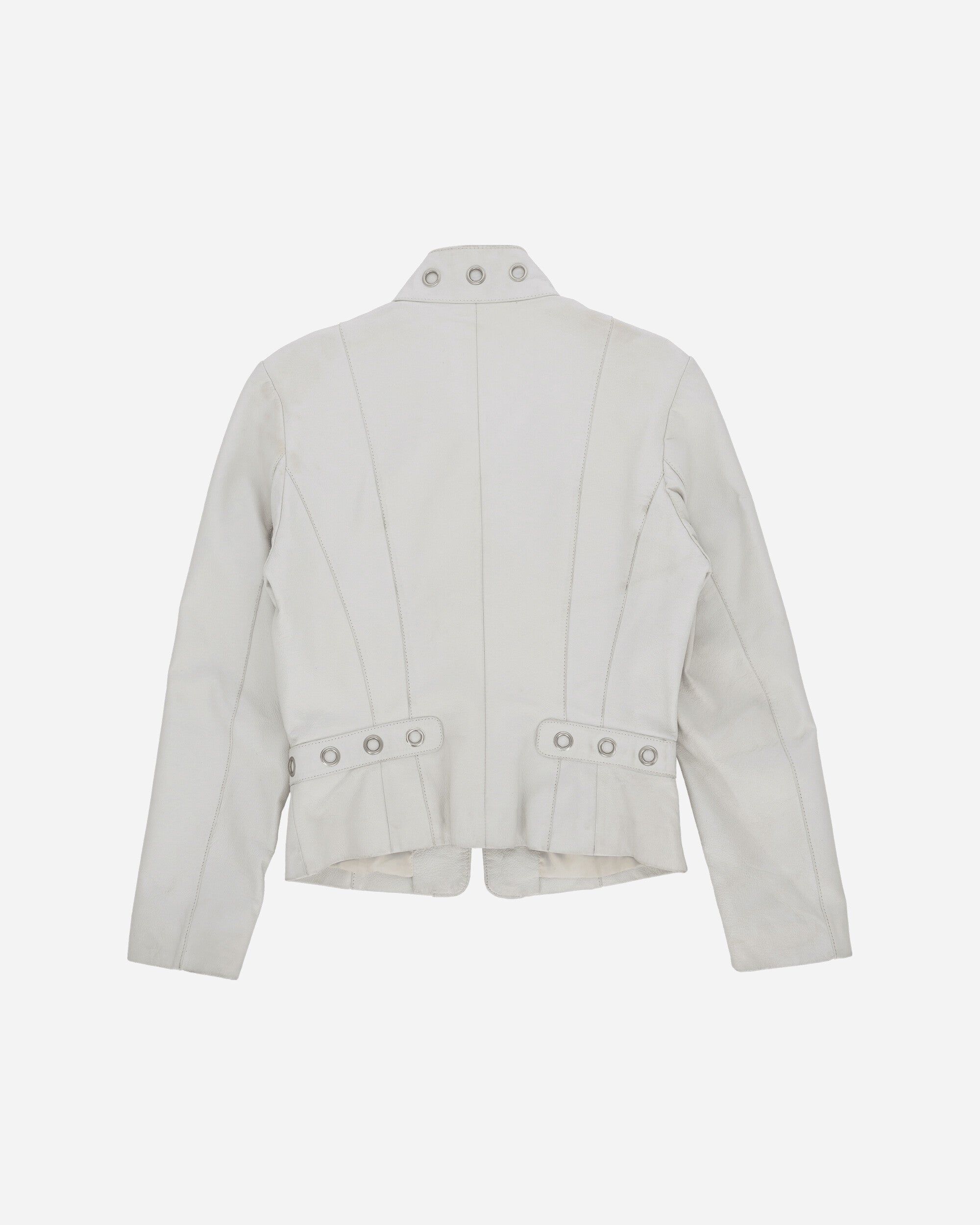 Pezze Vintage Wmns Kara White Leather Jacket White Coats and Jackets Leather Jackets 0572411 1