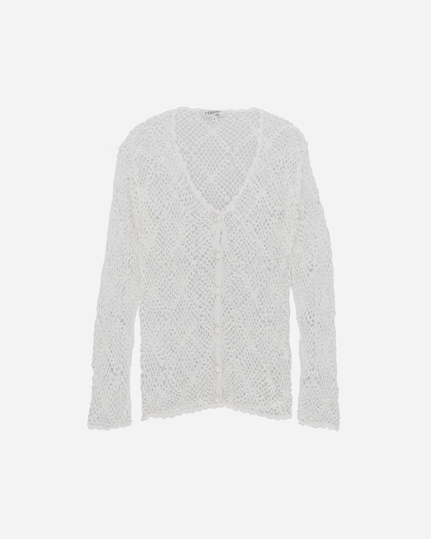 Pezze Vintage Wmns Top Crochet White T-Shirts Longsleeve 017246 1