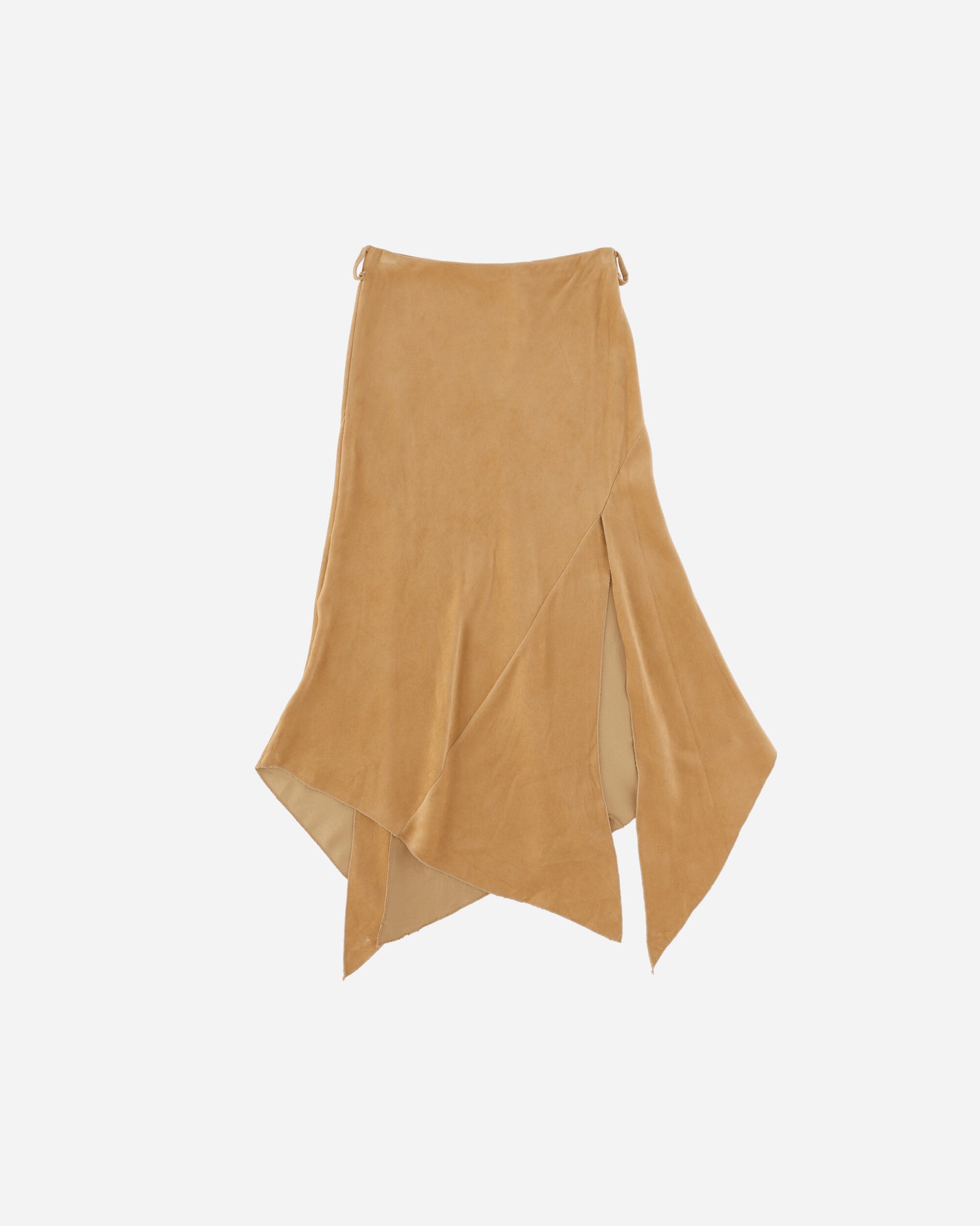 Pezze Vintage Wmns Beige Asymmetrical Skirt With Split On The Front Beige Skirts Maxi 0772424 1