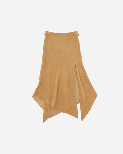 Pezze Vintage Wmns Beige Asymmetrical Skirt With Split On The Front Beige Skirts Maxi 0772424 1