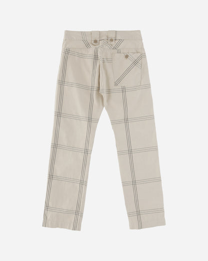 Pezze Vintage Diesel Deadstock Checked Beige Trousers With Belt White Pants Trousers 572422 1
