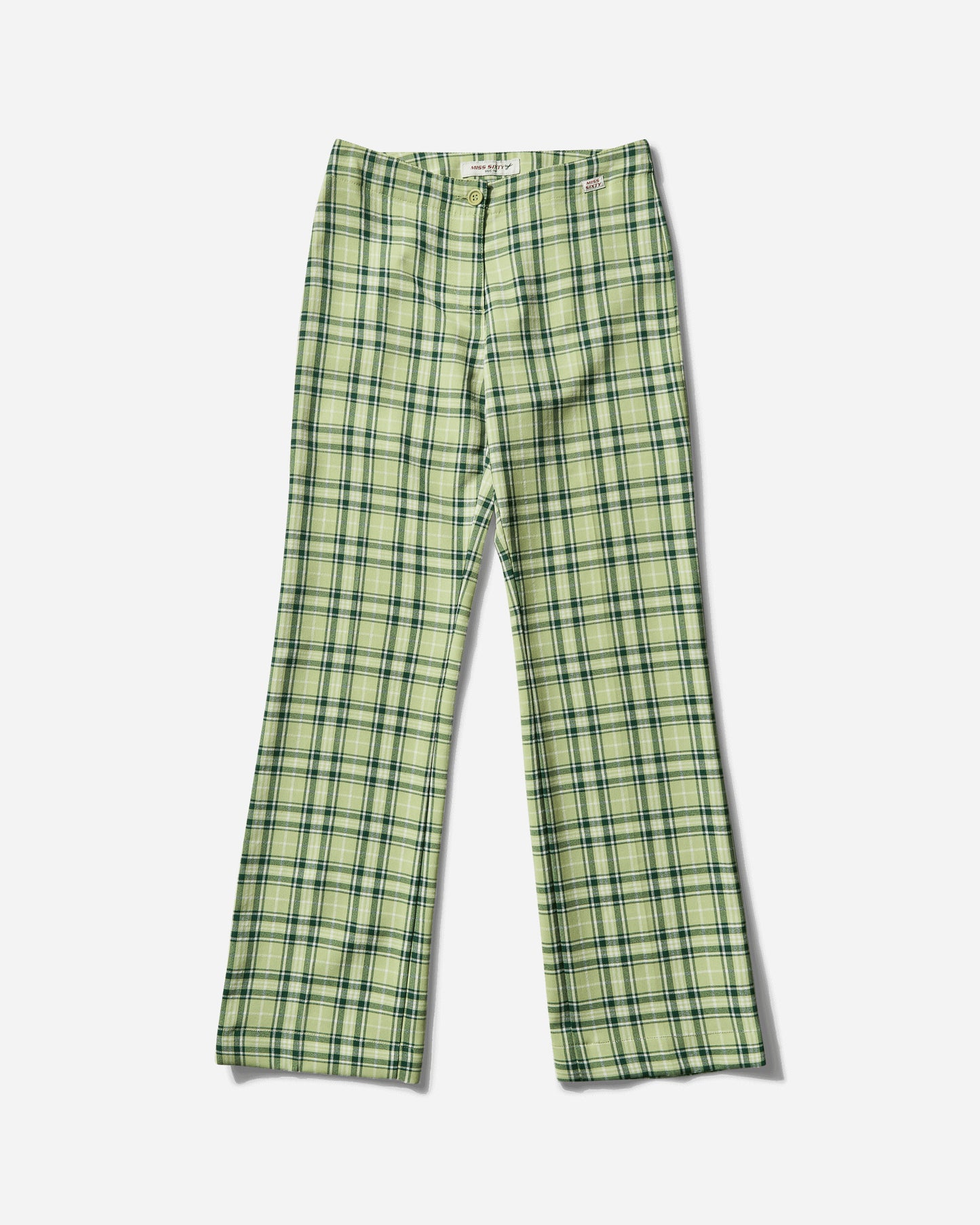 Pezze Vintage Wmns Miss Sixty Checked Green Trousers Green Pants Trousers 067241 1