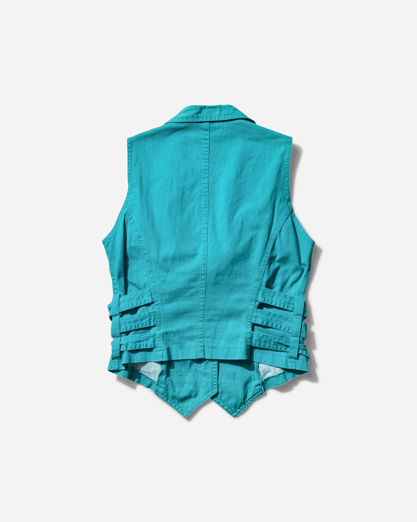 Pezze Vintage Wmns Top Vest With Buckles On The Sides Blue Coats and Jackets Vests 0172422 1