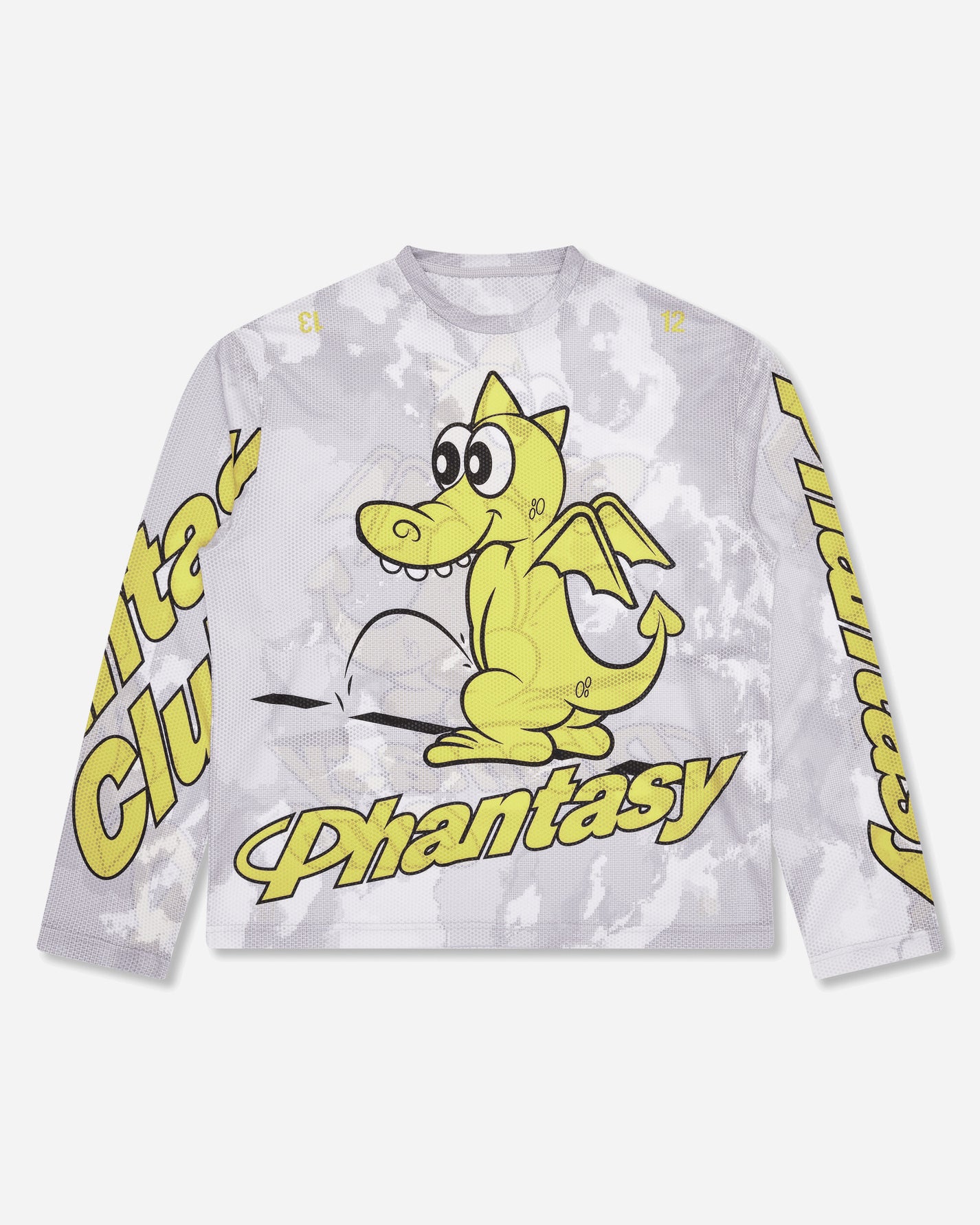 Phantasy Club Halcyon LS Mesh Top Dragon White T-Shirts Top WBMW074JY41 WTH0001