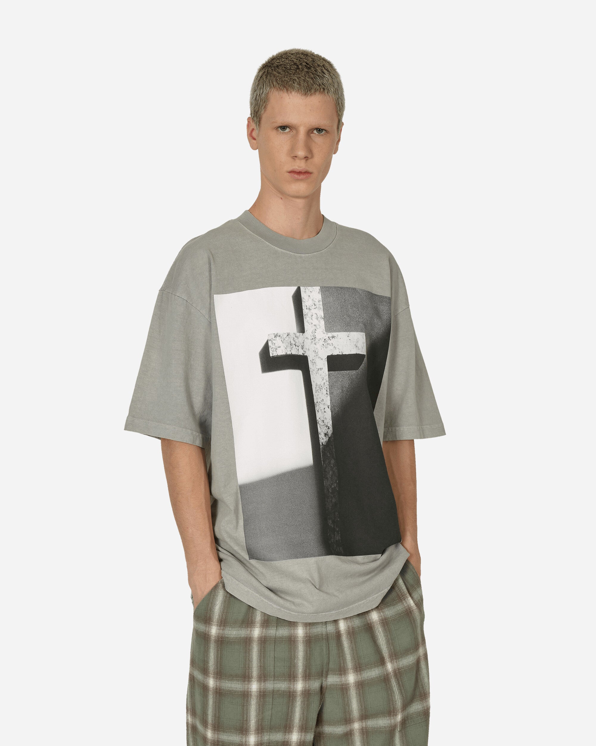 Pleasures Robert Mapplethorpe Cross T-Shirt Grey - Slam Jam