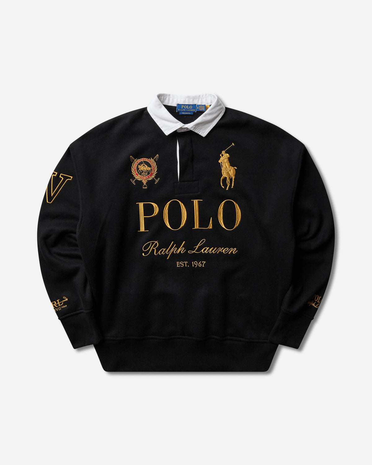 Polo Ralph Lauren Knit Rugby Sweatshirt Polo Black T-Shirts Polo 710B28609001 POLOBLACK