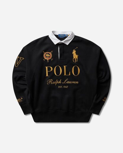 Polo Ralph Lauren Knit Rugby Sweatshirt Polo Black T-Shirts Polo 710B28609001 POLOBLACK
