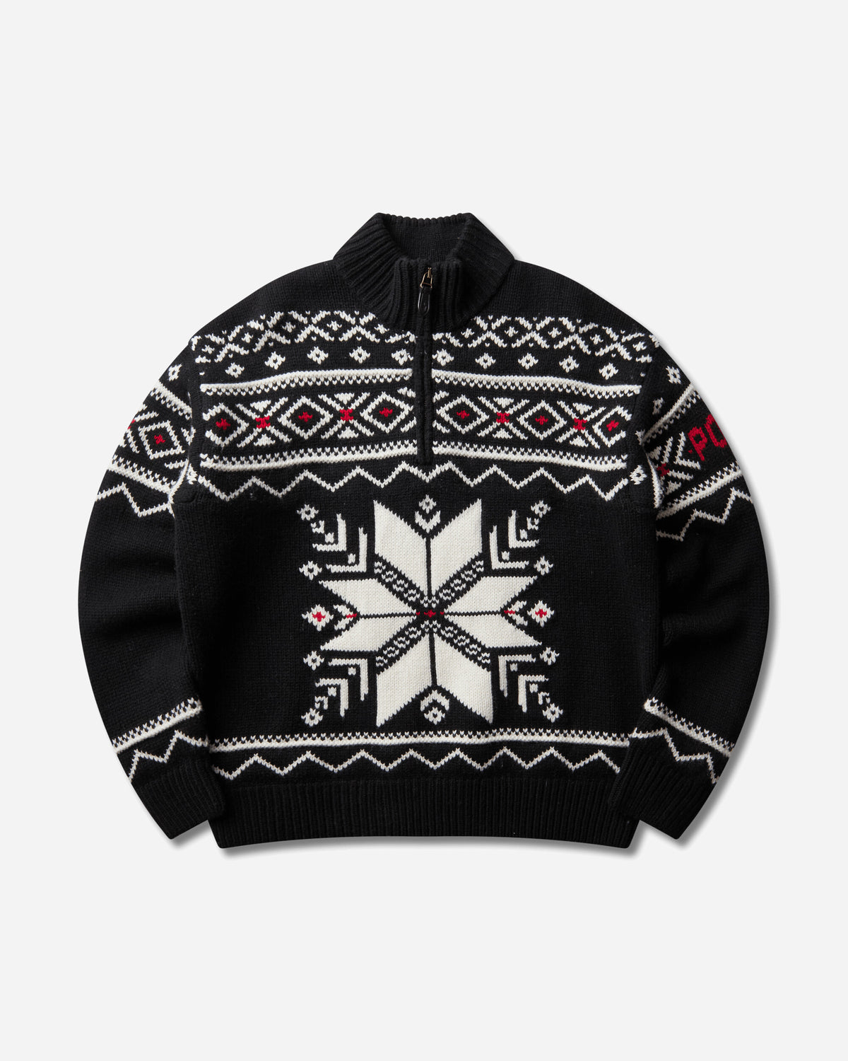 Polo Ralph Lauren Sweater Half Zip Black Combo Knitwears Sweaters 710B36075001 BLCKCMB