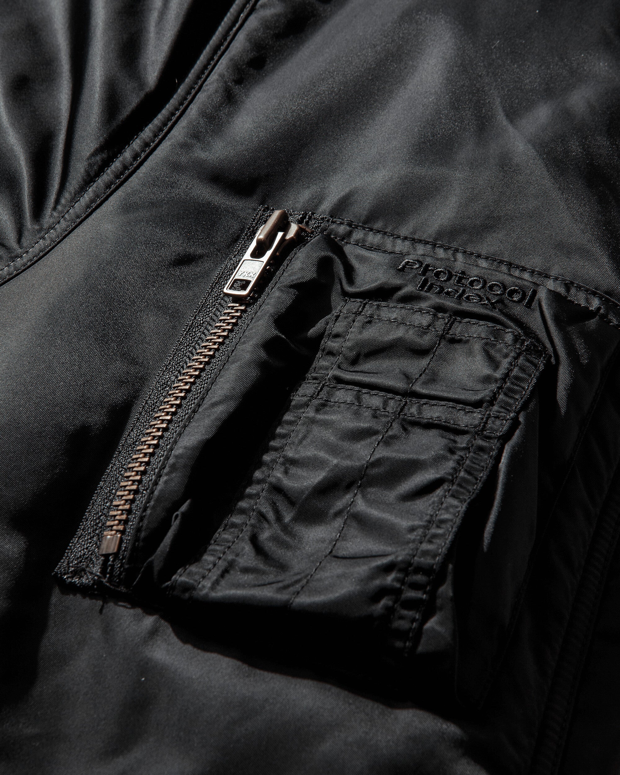 Protocol Index Exaggerated Shoulder Fur N2B Jacket Black Coats and Jackets Bomber Jackets PI25AWMO01 BLACK