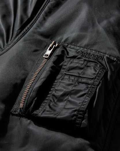 Protocol Index Exaggerated Shoulder Fur N2B Jacket Black Coats and Jackets Bomber Jackets PI25AWMO01 BLACK