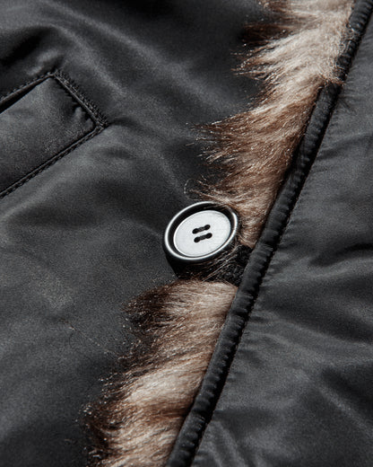 Protocol Index Exaggerated Shoulder Fur N2B Jacket Black Coats and Jackets Bomber Jackets PI25AWMO01 BLACK