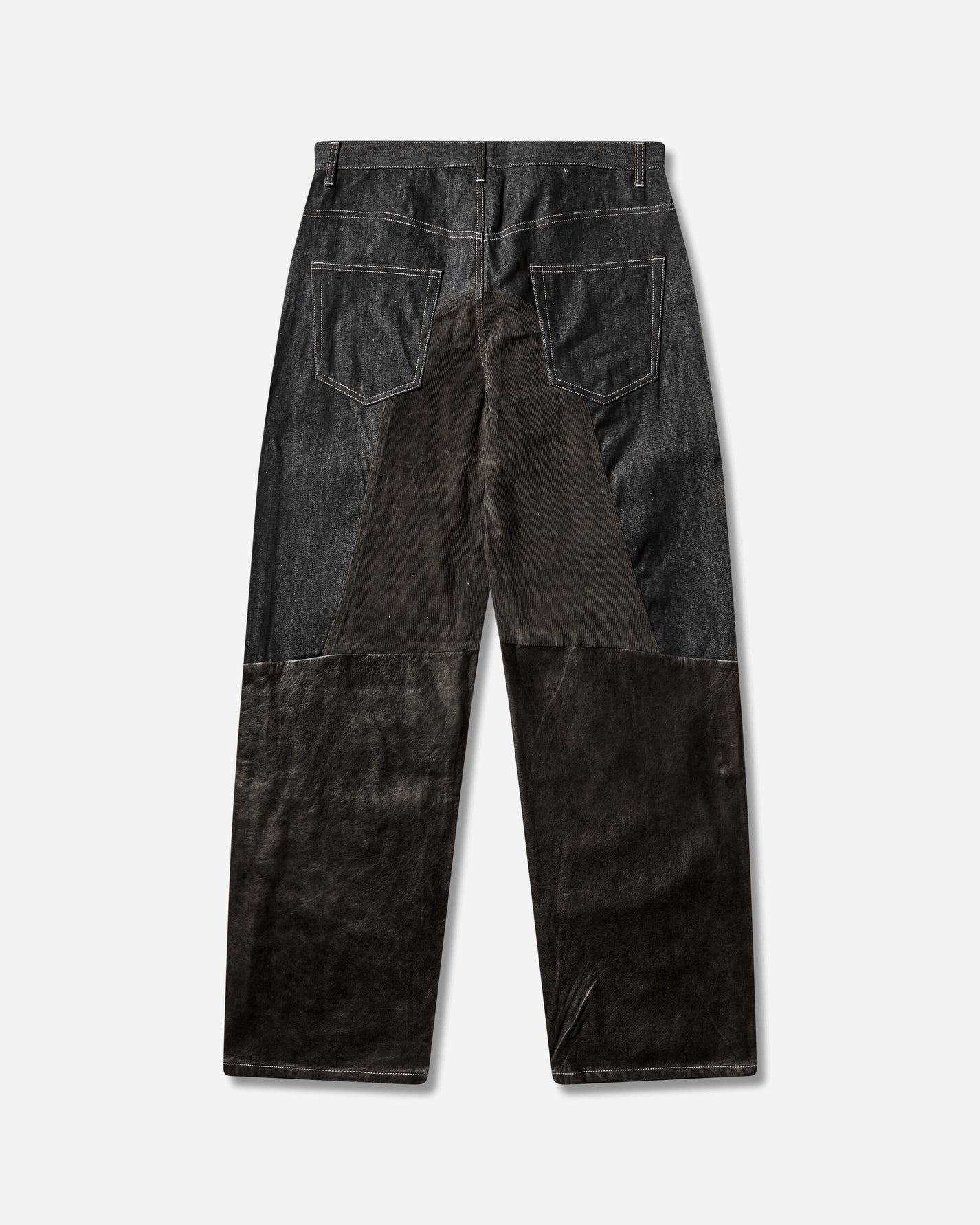 Protocol Index Paneled Hybrid Denim Pants Leather Pants Denim PI25AWMB04 LEATHER