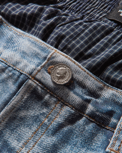 Protocol Index Trompe L Oeil Layered Pants Blue Pants Denim PI25AWMB08 BLUE