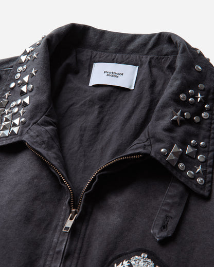 Protocol Index Studded Work Jacket Black Coats and Jackets Denim Jackets PI26FWMO07 BLACK