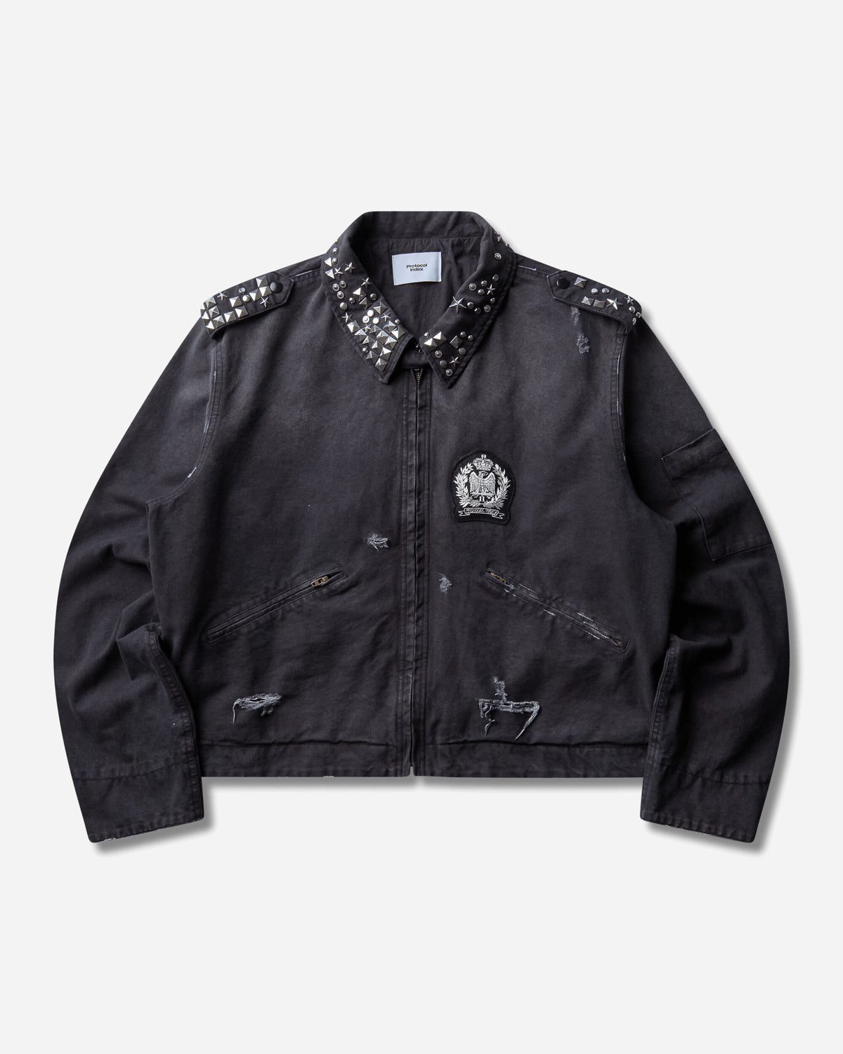 Protocol Index Studded Work Jacket Black Coats and Jackets Denim Jackets PI26FWMO07 BLACK