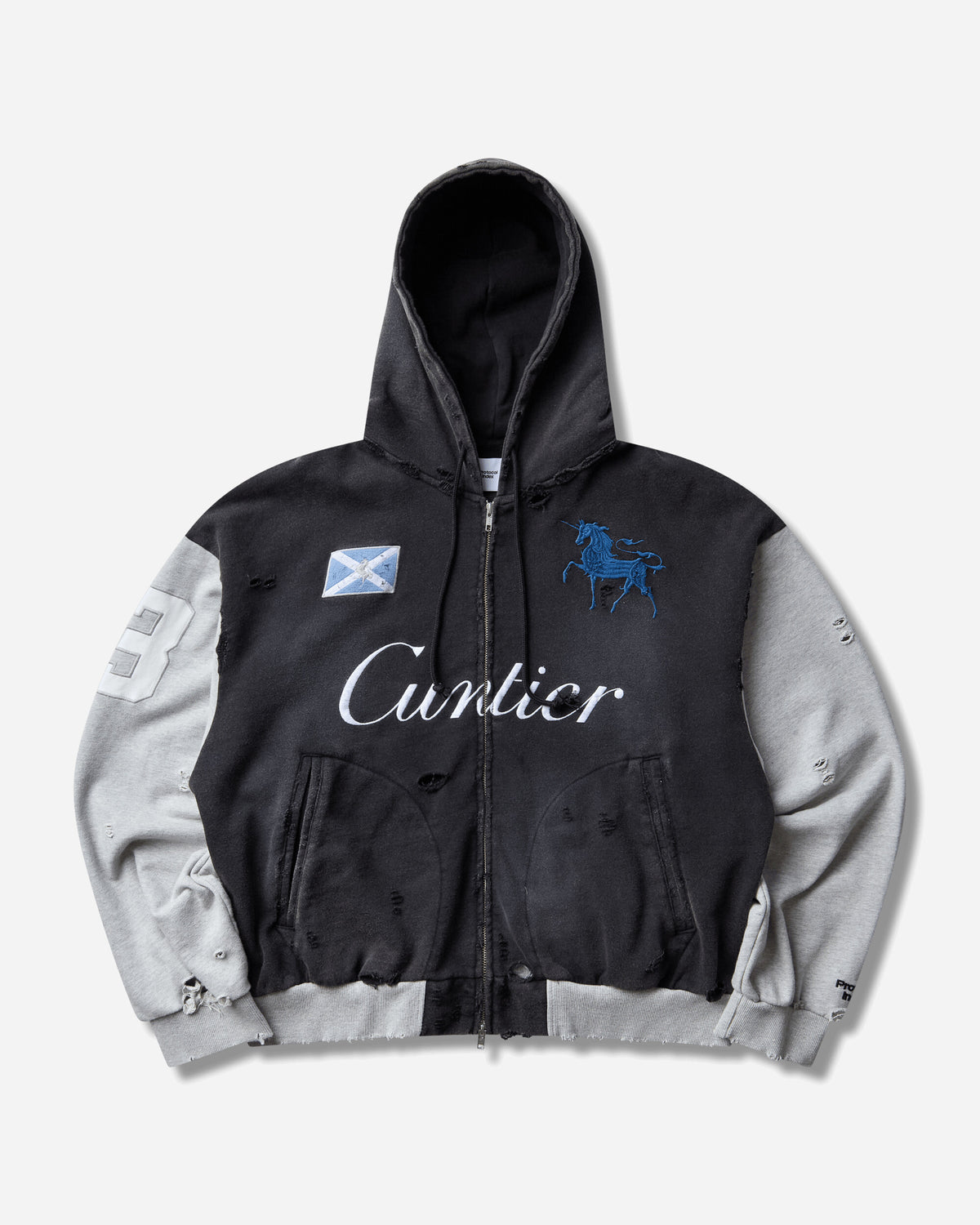 Protocol Index Cuntier Zip Hoodie Black Sweatshirts Hoodies PI26FWMH04 BLACK