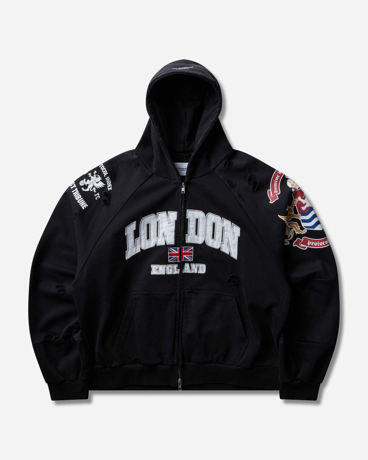 Protocol Index Folded Zip Hoodie London Black Sweatshirts Hoodies PI26FWMH05 BLACK
