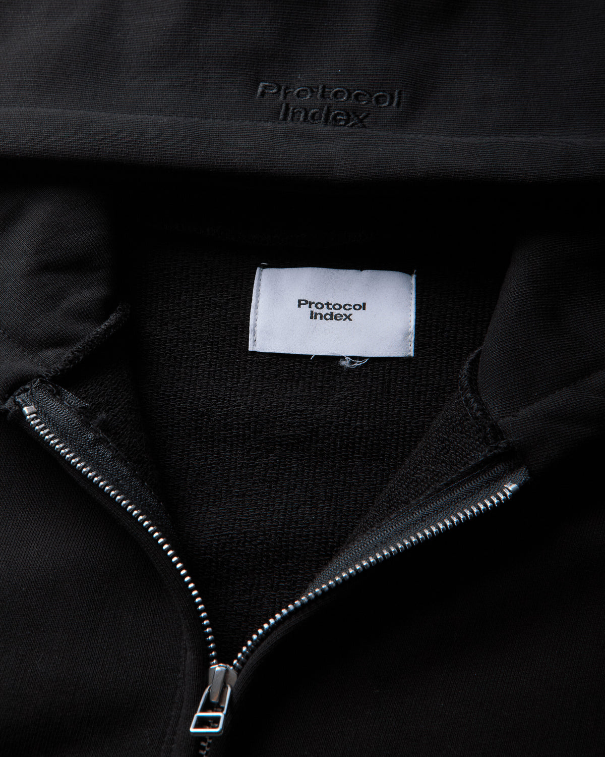 Protocol Index Glam Shoulder Zip Hoodie Black Sweatshirts Hoodies PI26FWMH01 BLACK