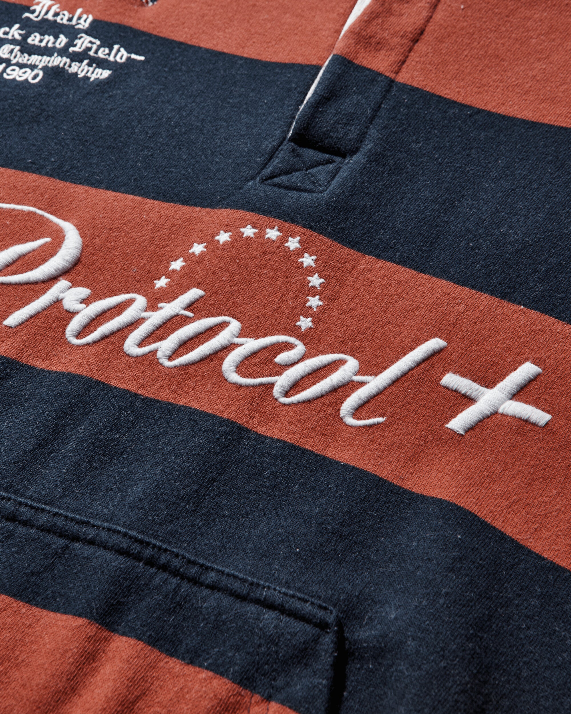 Protocol Index Stripe Polo Hoodie Red Sweatshirts Hoodies PI25AWMH05 RED