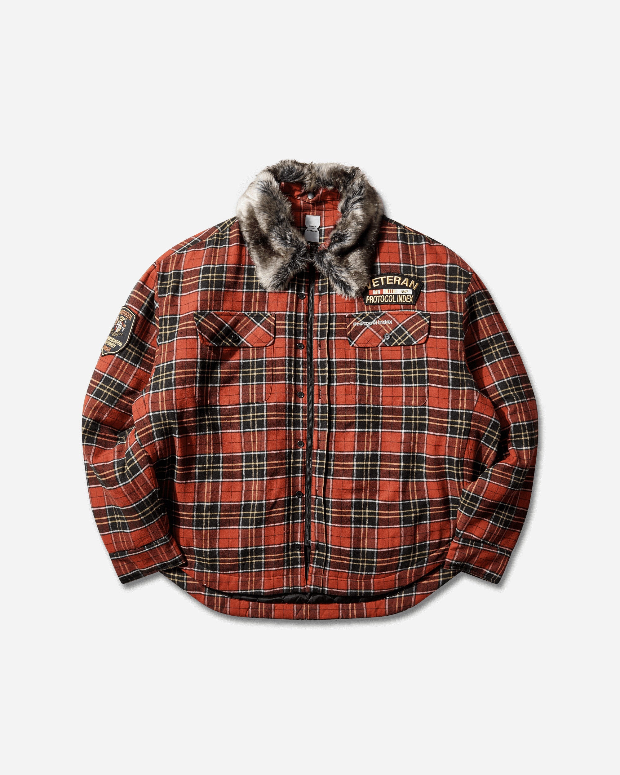Protocol Index Fur Flannel Shirt Red Shirts Overshirt PI25AWMO05 RED