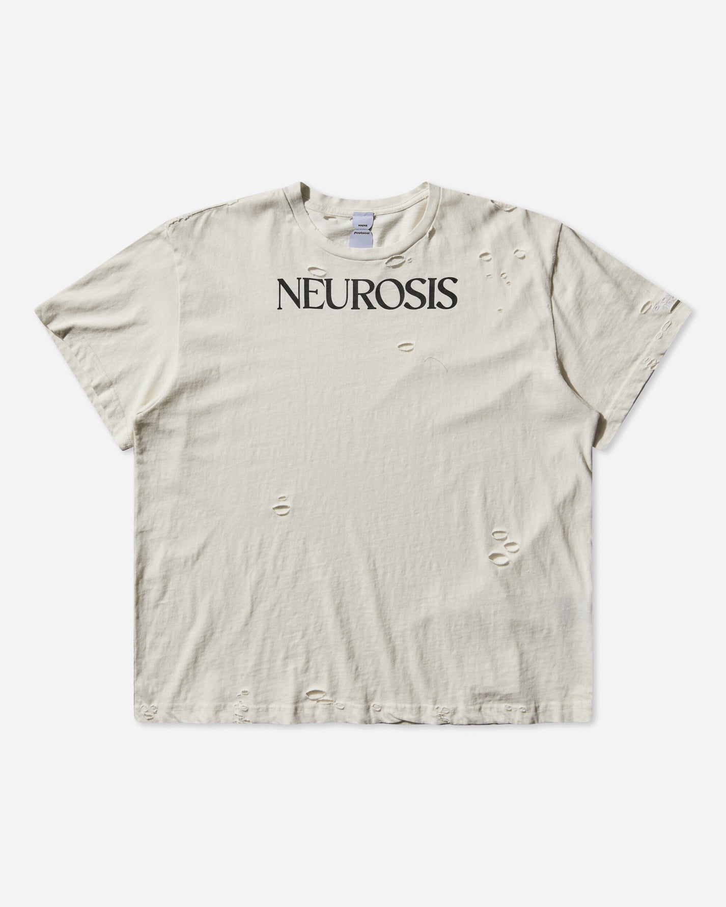Protocol Index Nuerosis Distressed T Shirt White T-Shirts Shortsleeve PI25AWMT03 WHITE