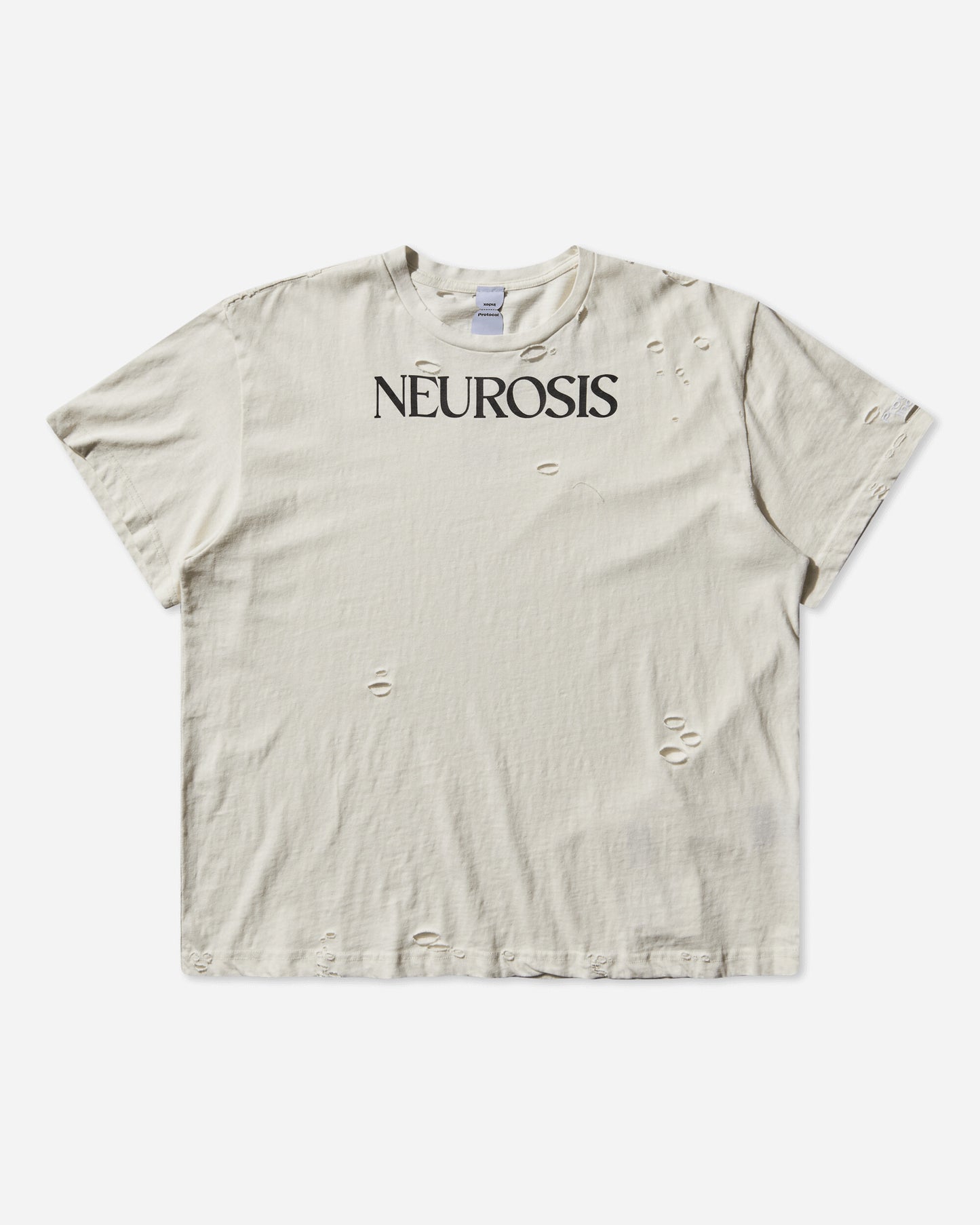 Protocol Index Nuerosis Distressed T Shirt White T-Shirts Shortsleeve PI25AWMT03 WHITE