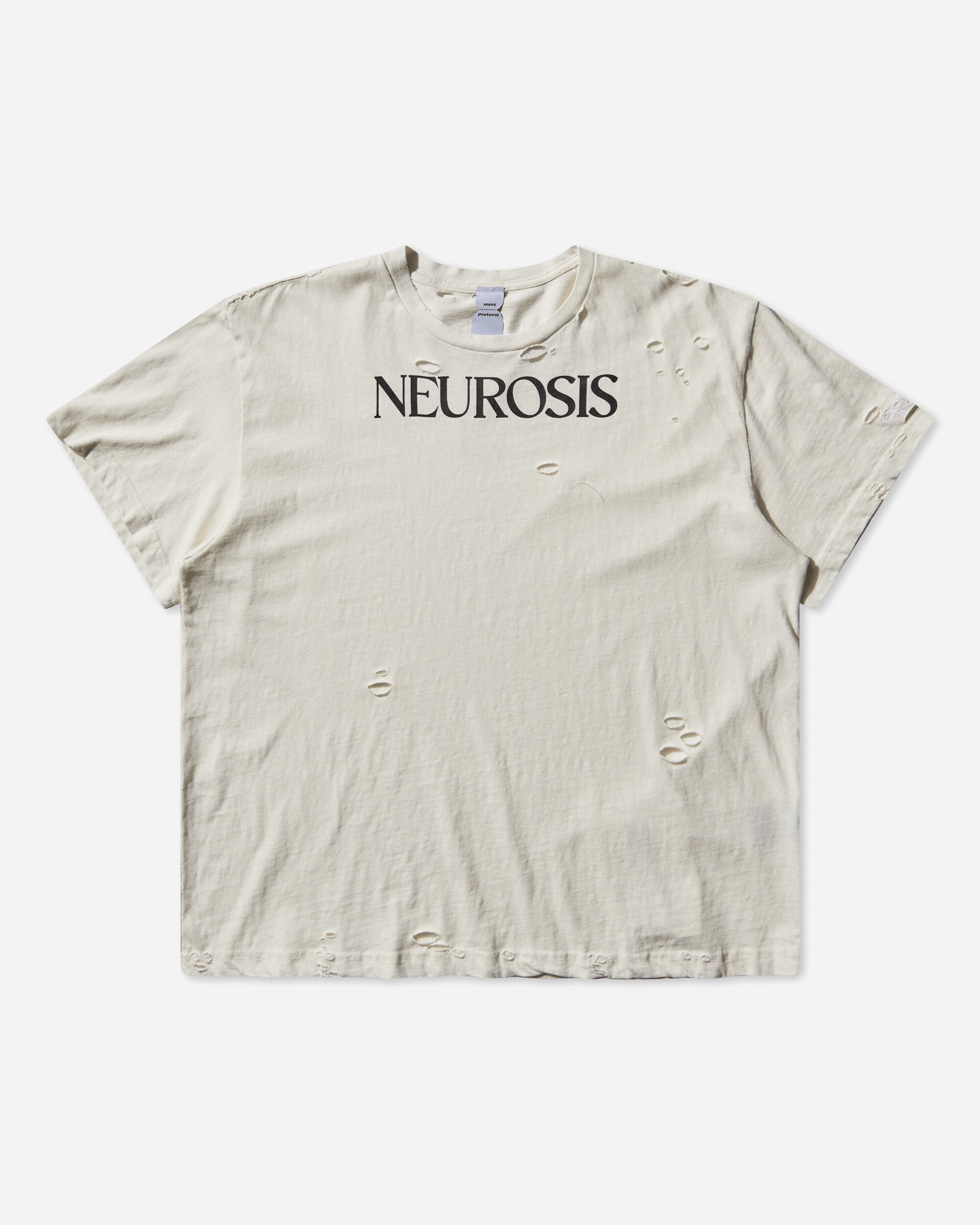 Protocol Index Nuerosis Distressed T Shirt White T-Shirts Shortsleeve PI25AWMT03 WHITE