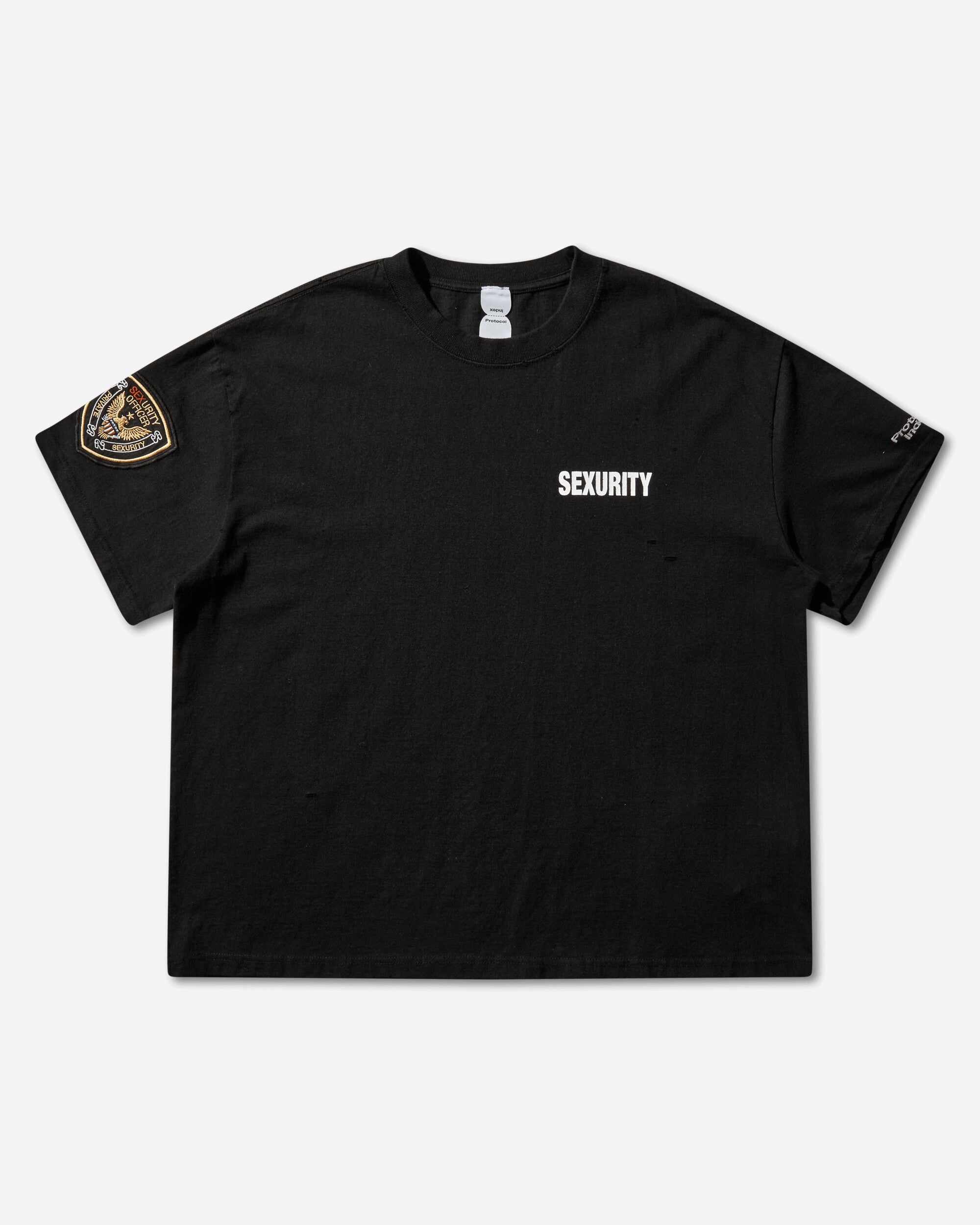 Protocol Index Sexurity Washed T Shirts Black T-Shirts Shortsleeve PI26SSMT08 BLACK