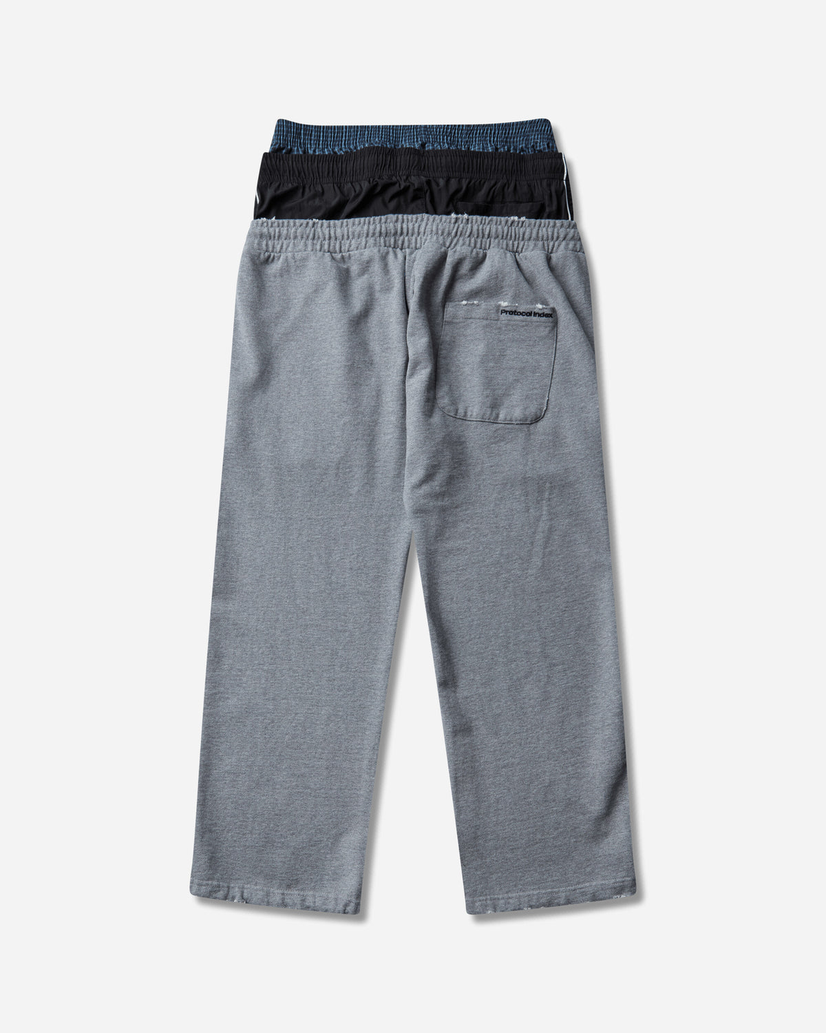 Protocol Index Retro 3 Layered Sweatpants Melange Grey Pants Sweatpants PI26FWMB01 MELGREY