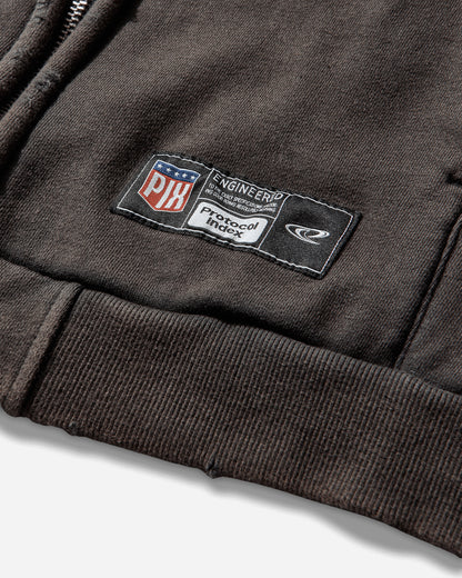 Protocol Index Football Jersey Track Jacket Washed Black Sweatshirts Track Tops PI25AWMO02 BLACK