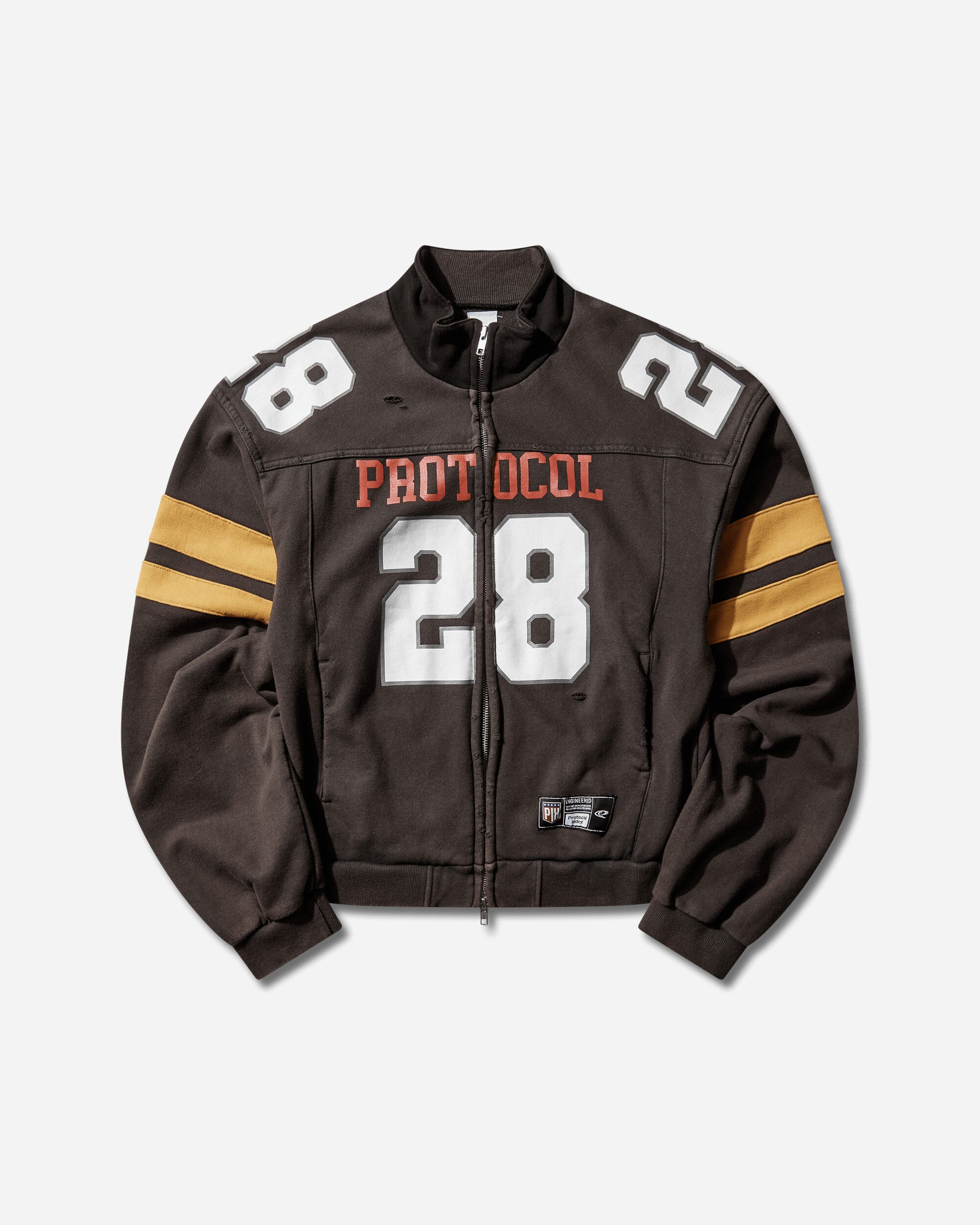 Protocol Index Football Jersey Track Jacket Washed Black Sweatshirts Track Tops PI25AWMO02 BLACK