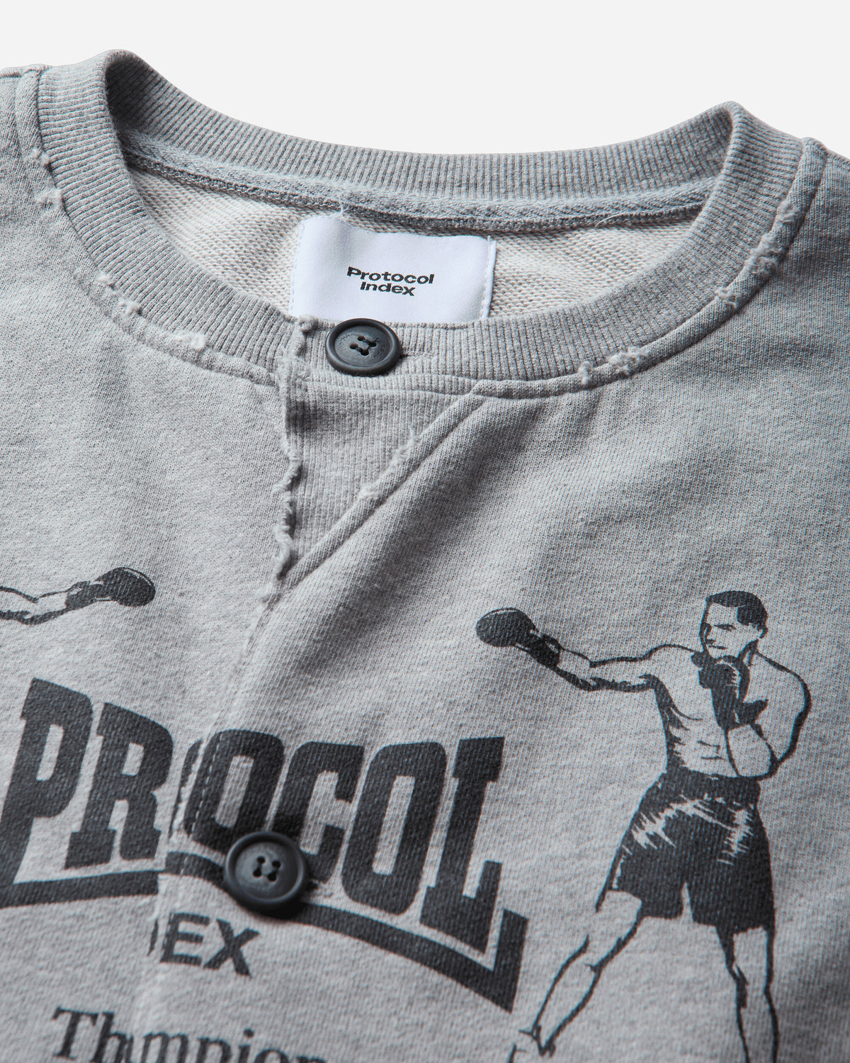 Protocol Index Sweatshirt Cardigan Melange Grey Sweatshirts Zip-Ups PI26FWMT06 MELGREY