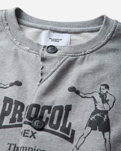 Protocol Index Sweatshirt Cardigan Melange Grey Sweatshirts Zip-Ups PI26FWMT06 MELGREY