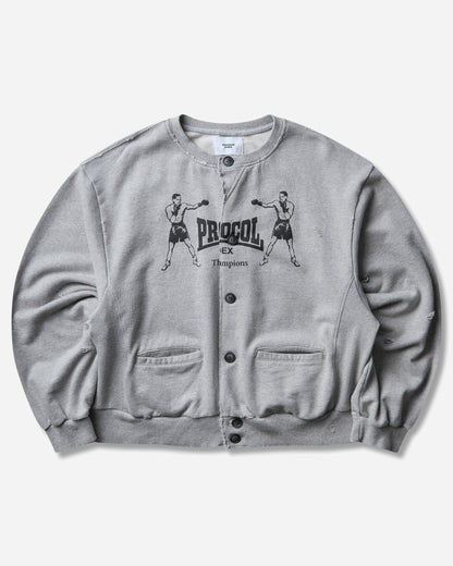 Protocol Index Sweatshirt Cardigan Melange Grey Sweatshirts Zip-Ups PI26FWMT06 MELGREY