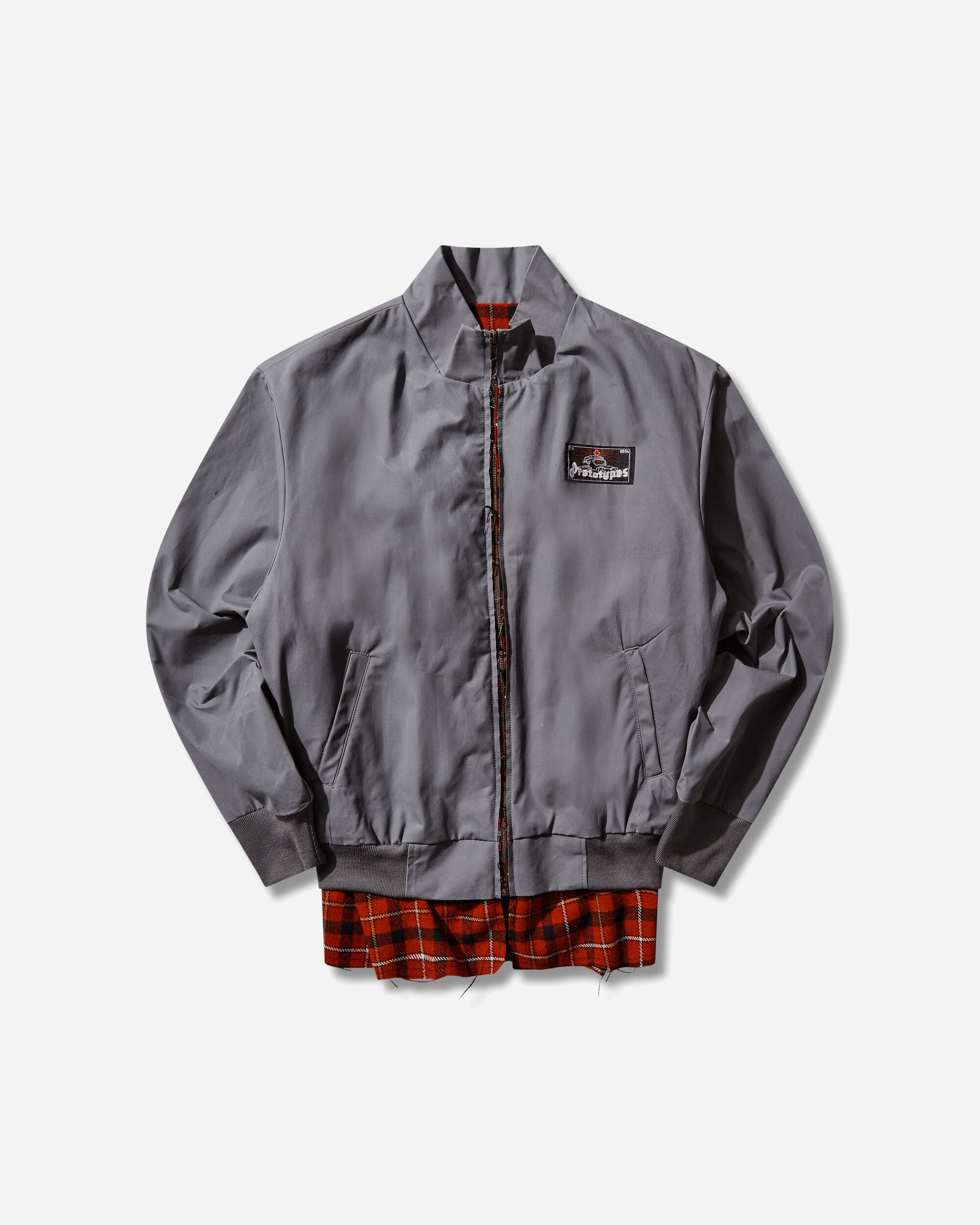 Prototypes Waxed Harrington Jacket Grey Coats and Jackets Bomber Jackets PT09OW01USGY GREY
