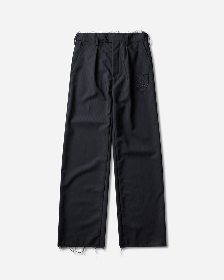Prototypes Pt99Pa01Usbk Black Striped Wool Pants Casual PT99PA01USBK BLACK