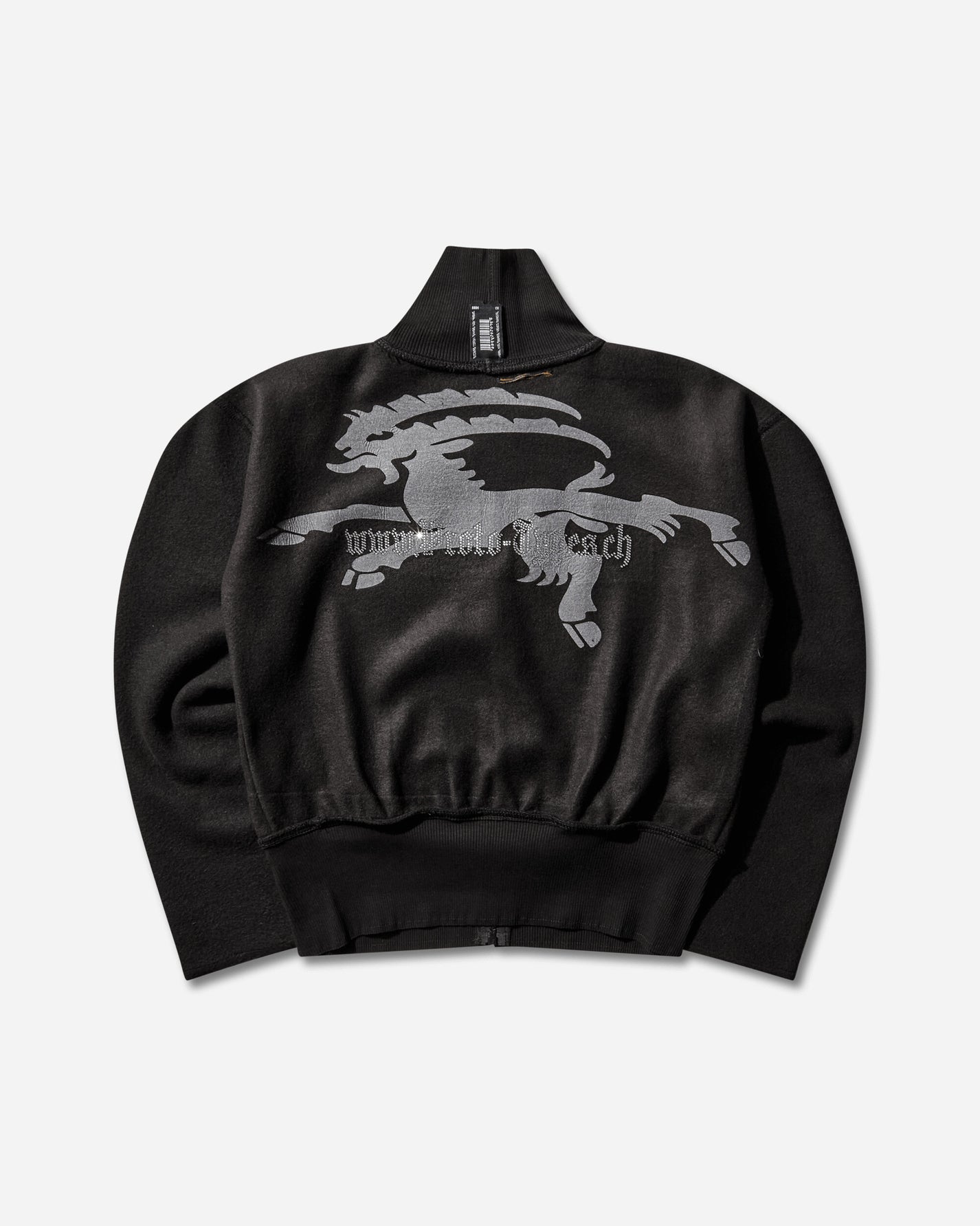 Prototypes Wmns Fleece Bckd Jersey Black Inside Out Fleece - Zip Up Goat Black Sweatshirts Hoodies PT08JE07WWBK  1