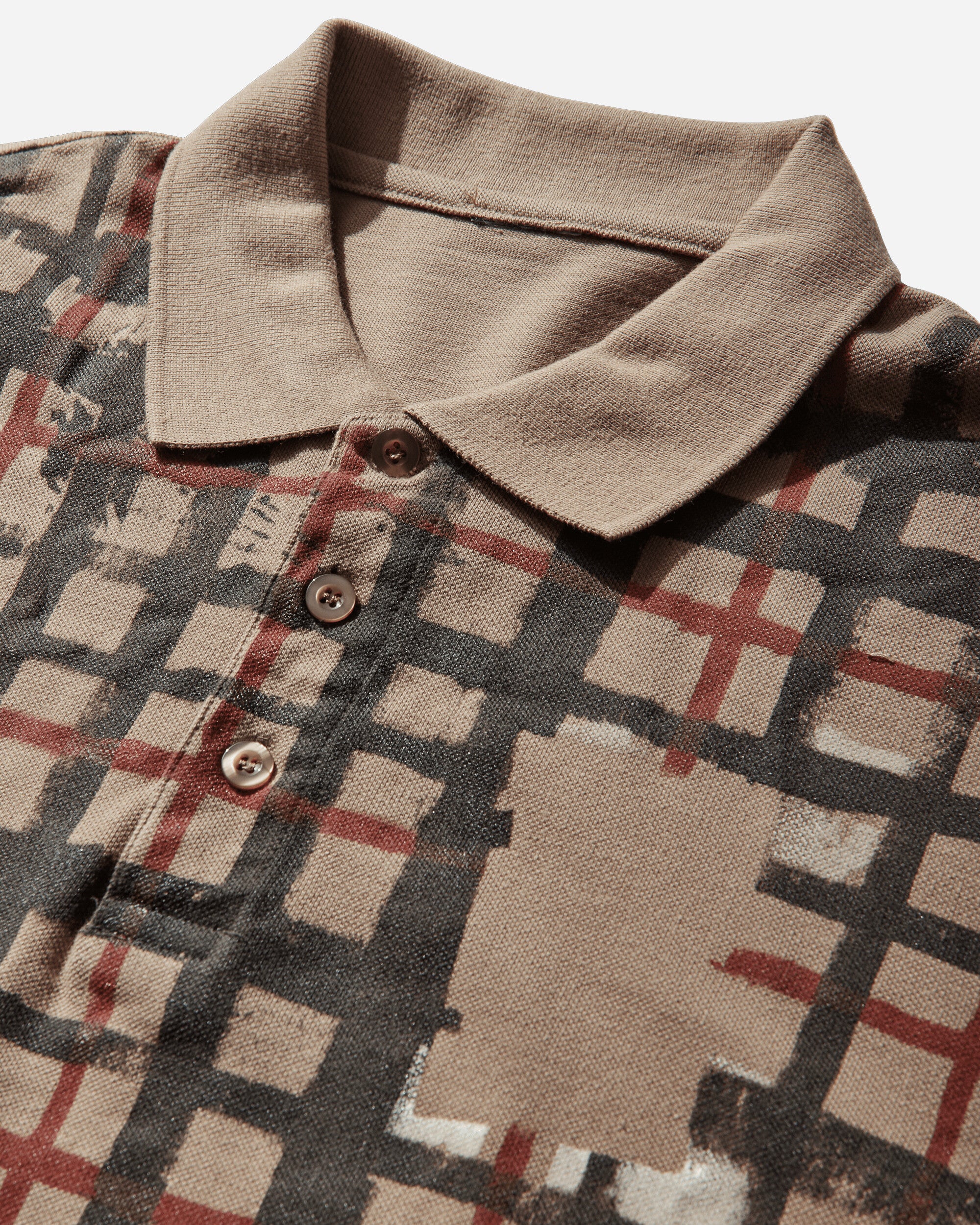 Prototypes Sprayed Check Polo Beige T-Shirts Polo PT09JE29USBE BEIGE