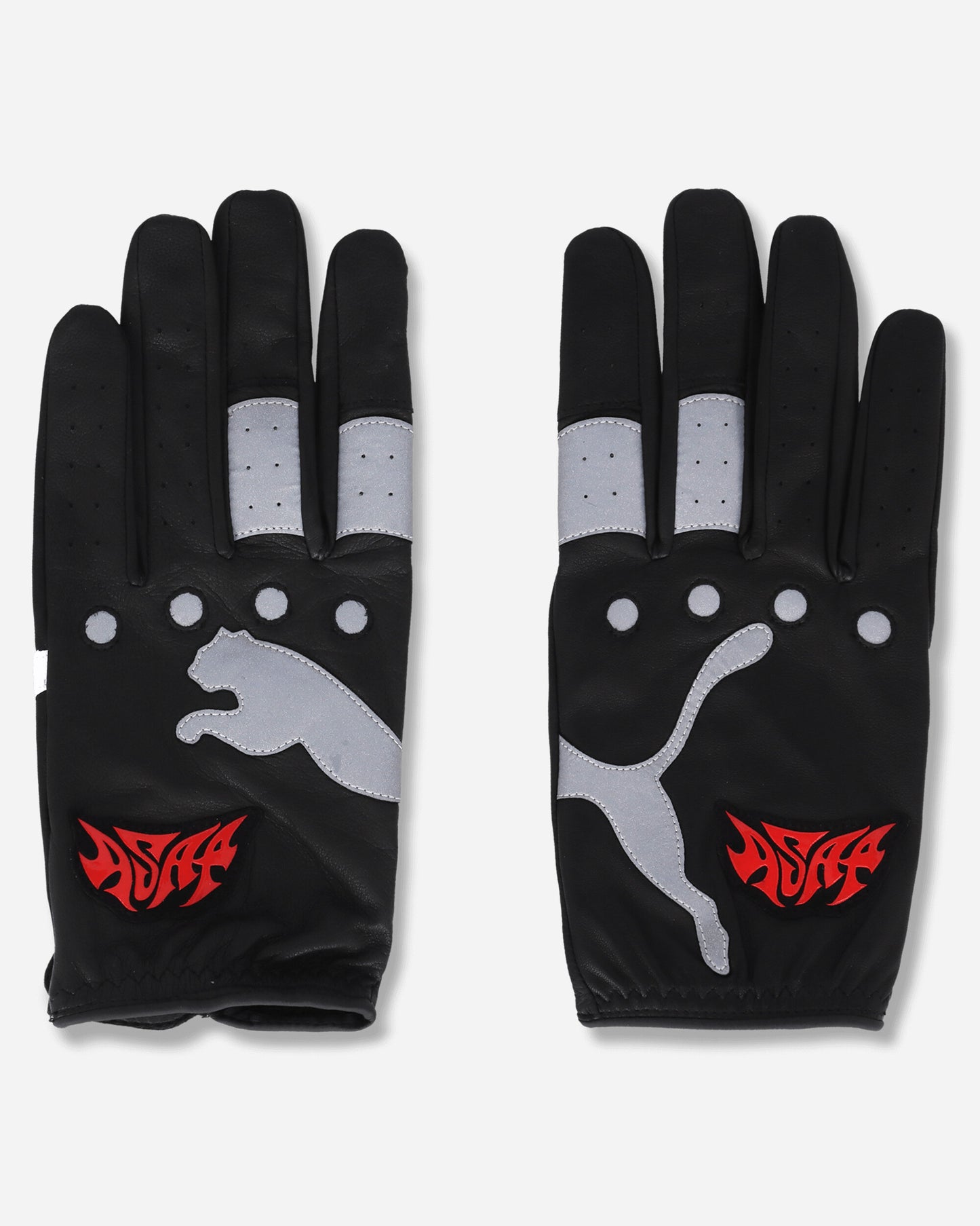 Puma Puma X A$Ap Rocky Driving Gloves Puma Black/Fierce Red Gloves and Scarves Gloves 042137-01