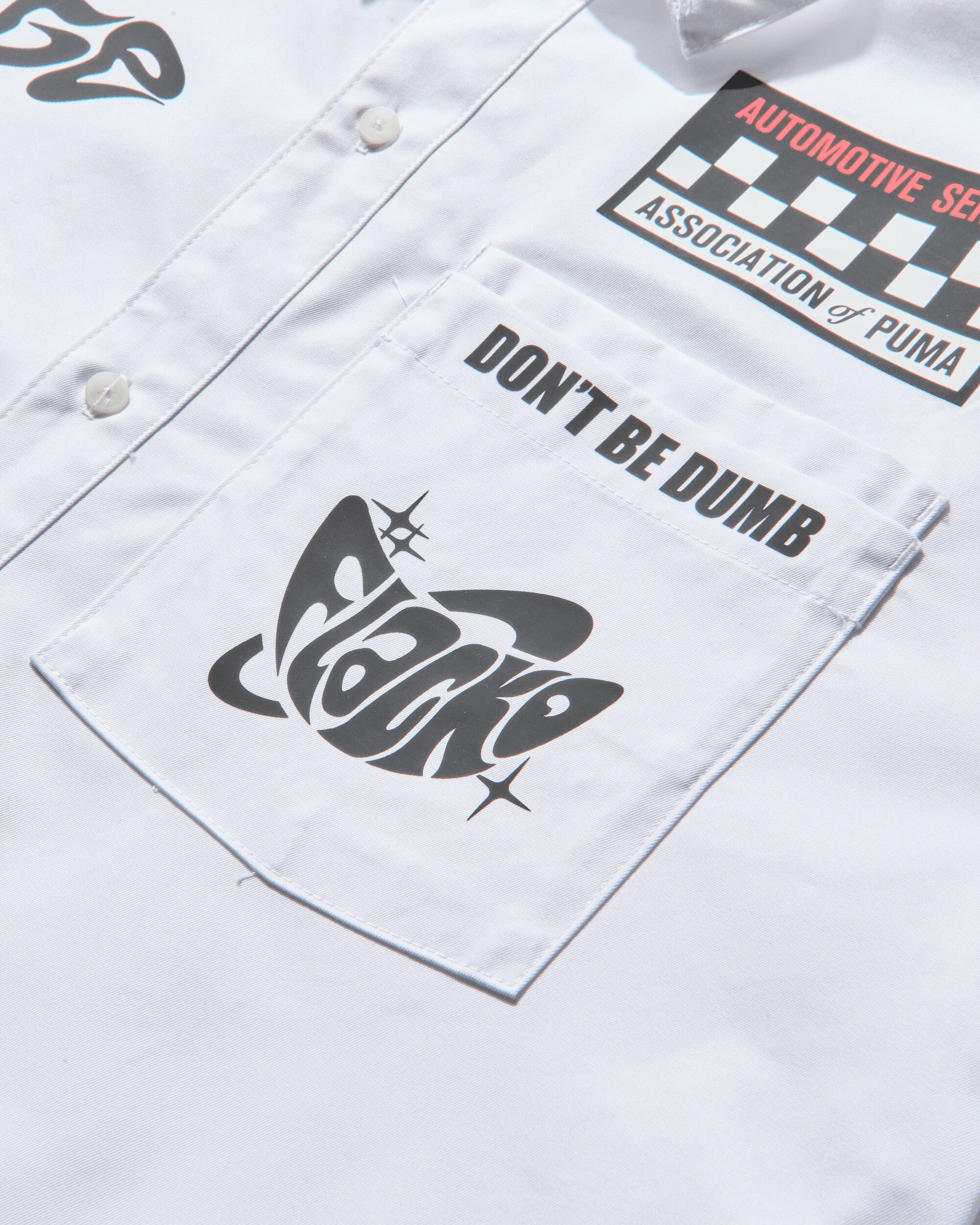 Puma Puma X A$Ap Rocky Layered Pit Crew Button Down Puma White Coats and Jackets Jackets 633394-02