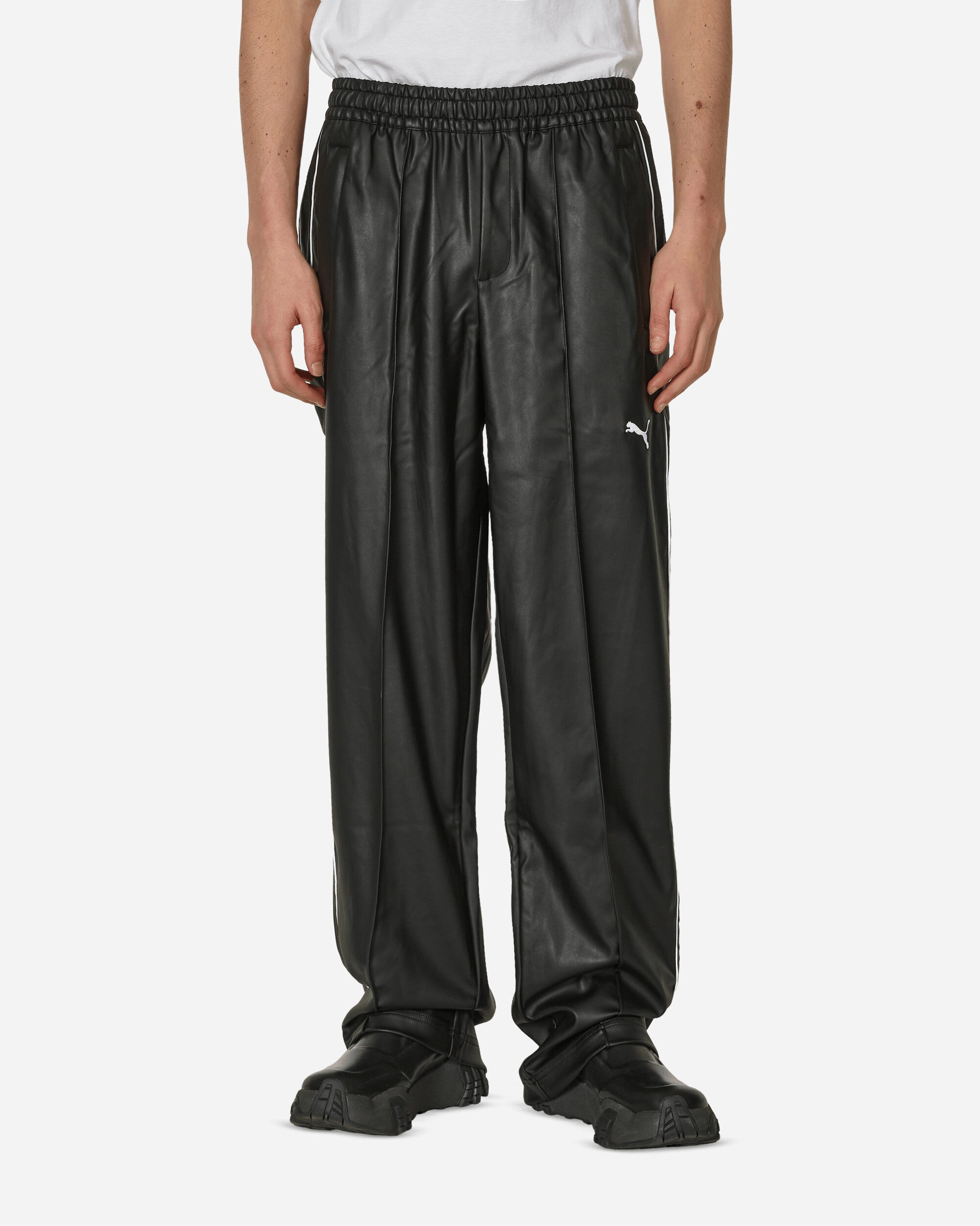 Puma Oversized Pleather Track Pants Black - Slam Jam® Official Store