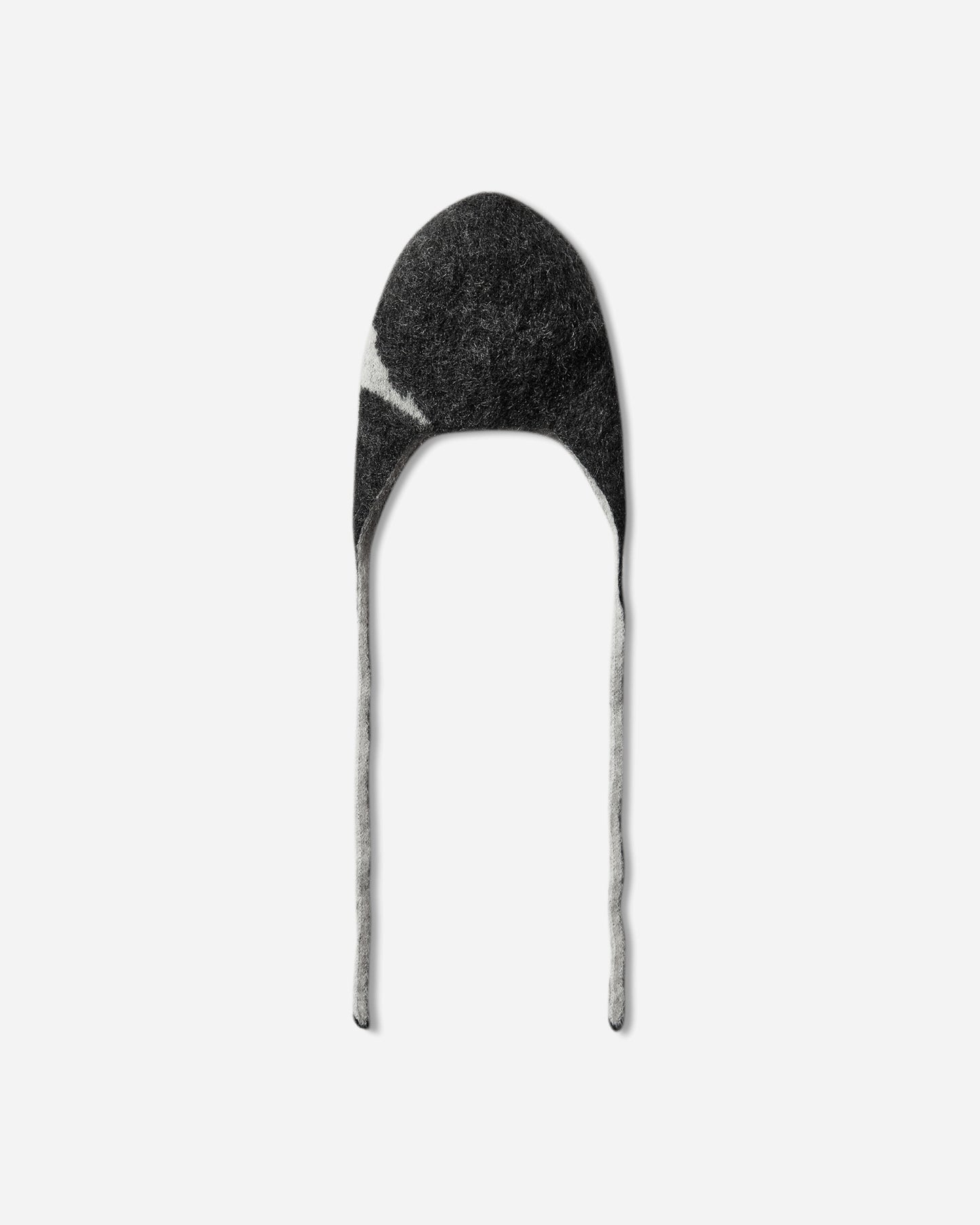 ROA Logo Mohair Bonnet Beanie Black White Hats Balaclavas YBUW293YA15 BLK0012